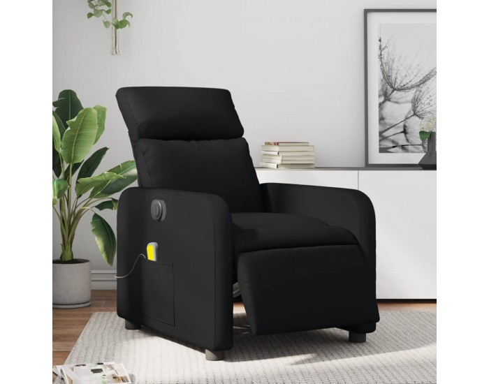 Sonata H Електрически масажен реклайнер стол, черен, изкуствена кожа