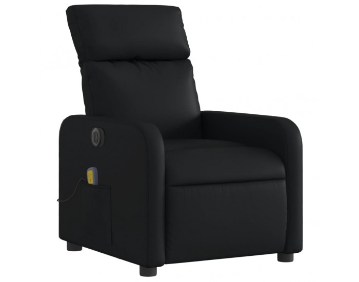 Sonata H Електрически масажен реклайнер стол, черен, изкуствена кожа