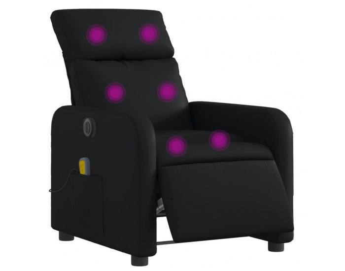 Sonata H Електрически масажен реклайнер стол, черен, изкуствена кожа