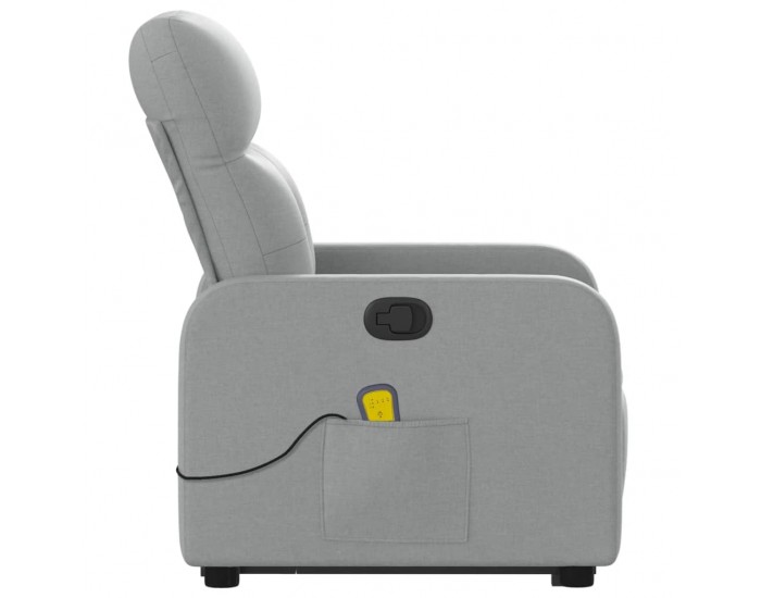 Sonata H Изправящ масажен реклайнер стол, светлосив, текстил