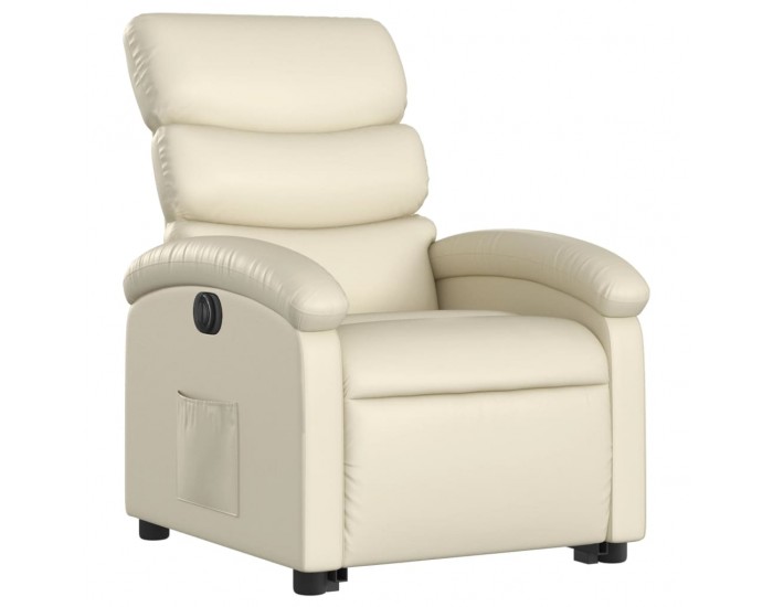 Sonata H Електрически изправящ реклайнер стол, кремав, изкуствена кожа