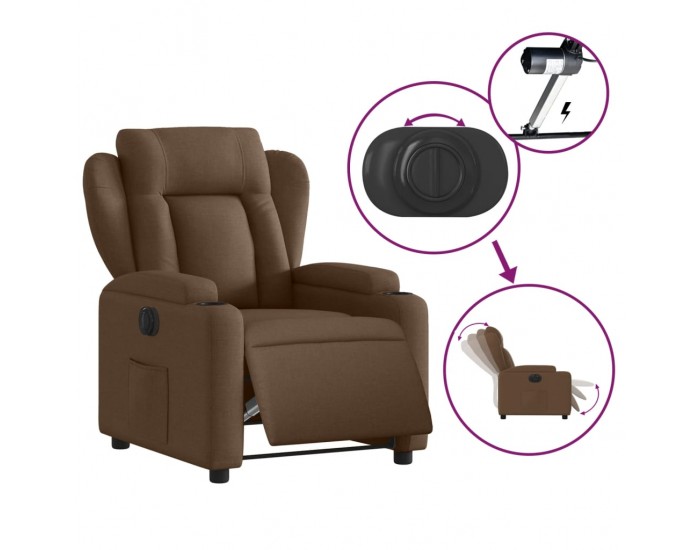 Sonata H Електрически наклоняем стол, кафяв, текстил