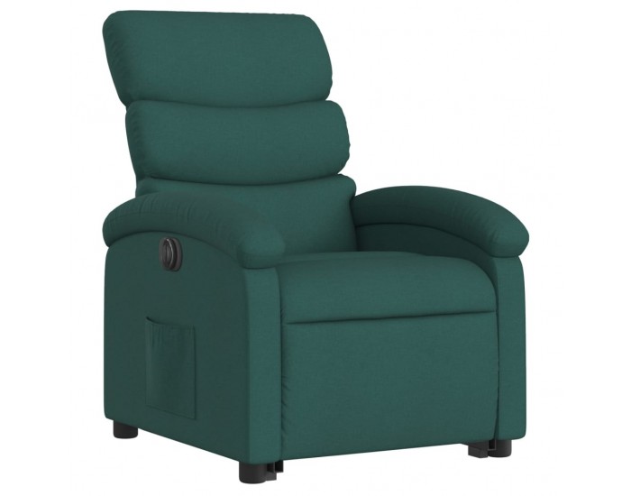 Sonata H Електрически изправящ масажен реклайнер стол тъмнозелен текстил