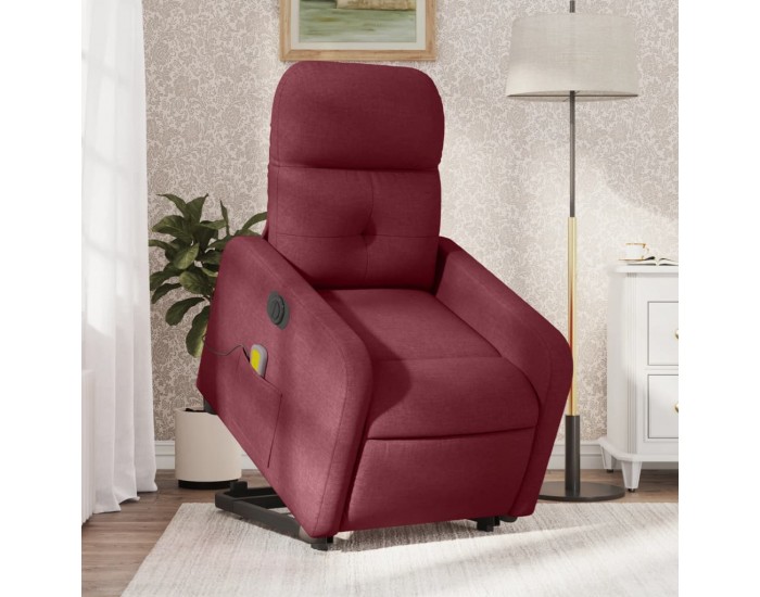 Sonata H Електрически изправящ масажен реклайнер виненочервен текстил