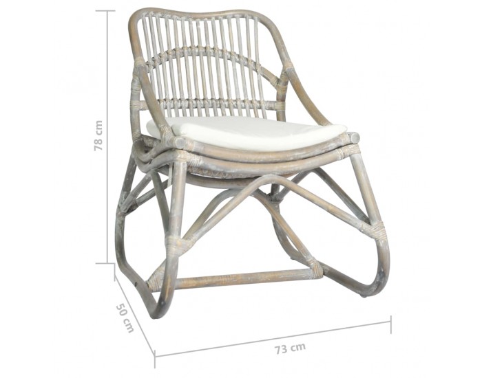 Sonata H Ратанов стол, сив, лен