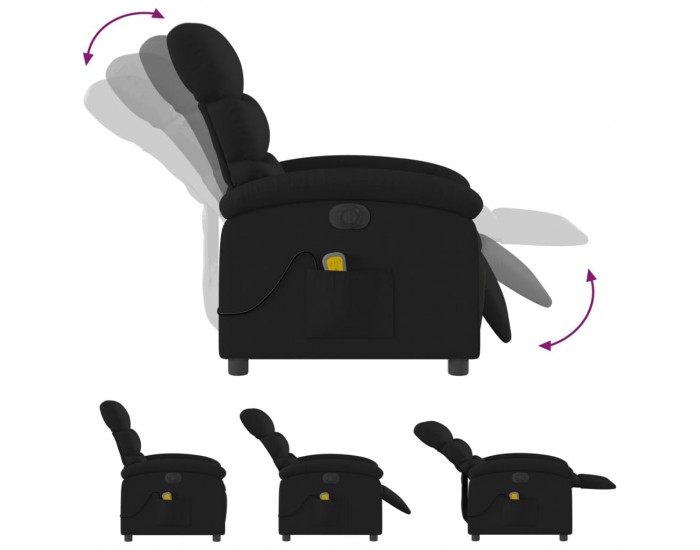 Sonata H Електрически масажен наклоняем стол, черен, текстил