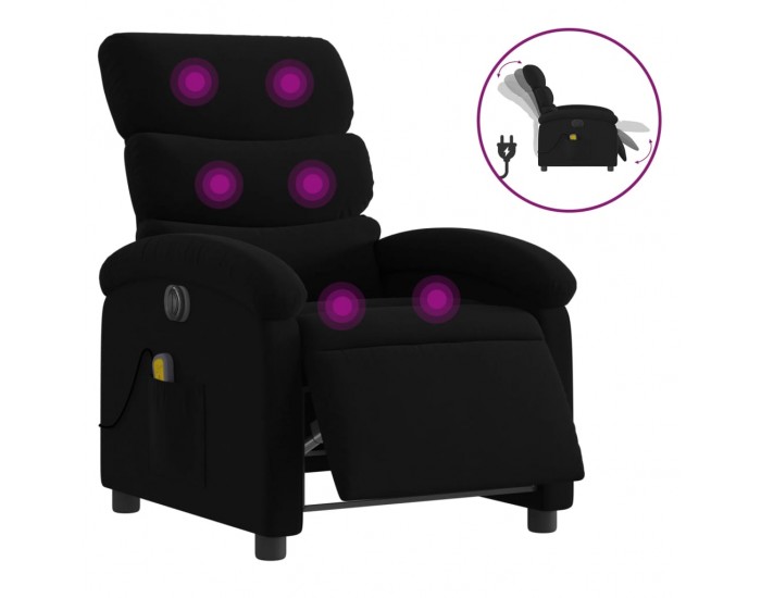 Sonata H Електрически масажен наклоняем стол, черен, текстил