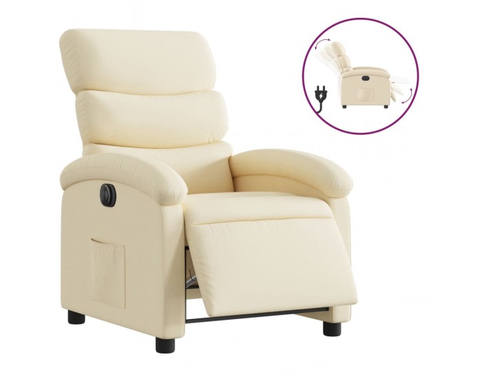 Sonata H Електрически стол реклайнер , кремав, текстил