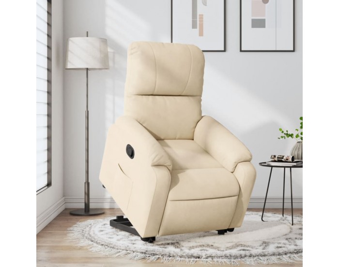 Sonata H Изправящ реклайнер стол, кремав, микрофибърен текстил