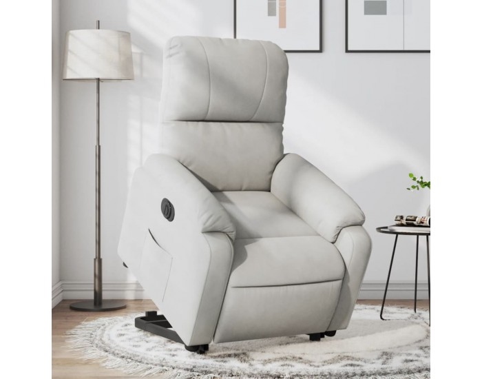 Sonata H Електрически изправящ реклайнер светлосив микрофибърен текстил