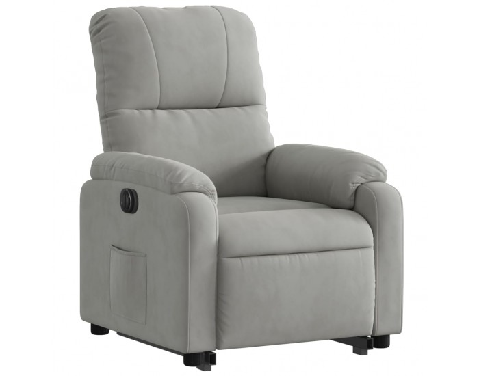 Sonata H Електрически изправящ реклайнер светлосив микрофибърен текстил