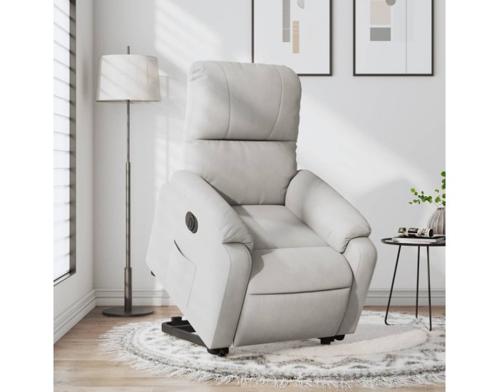Sonata H Електрически изправящ реклайнер светлосив микрофибърен текстил