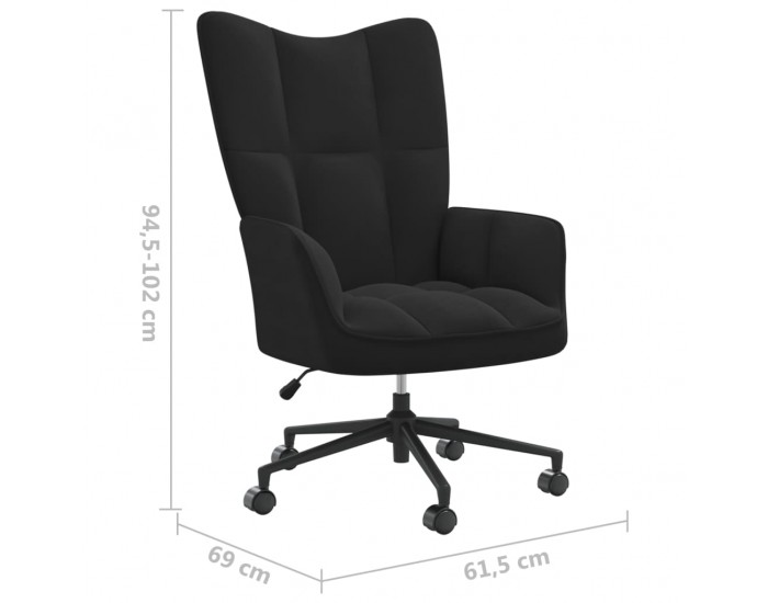 Sonata H Релакс стол, черен, кадифе