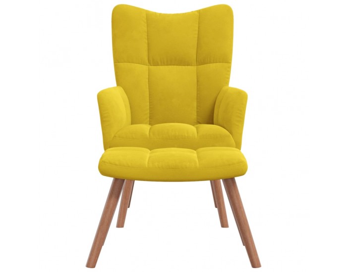 Sonata H Релакс стол с табуретка, горчица жълто, кадифе