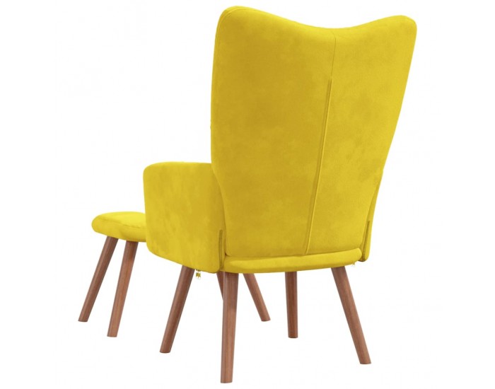 Sonata H Релакс стол с табуретка, горчица жълто, кадифе