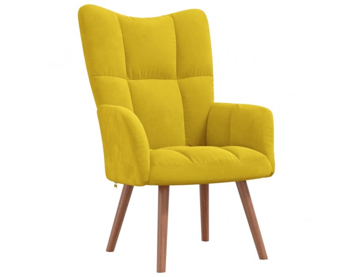 Sonata H Релакс стол с табуретка, горчица жълто, кадифе