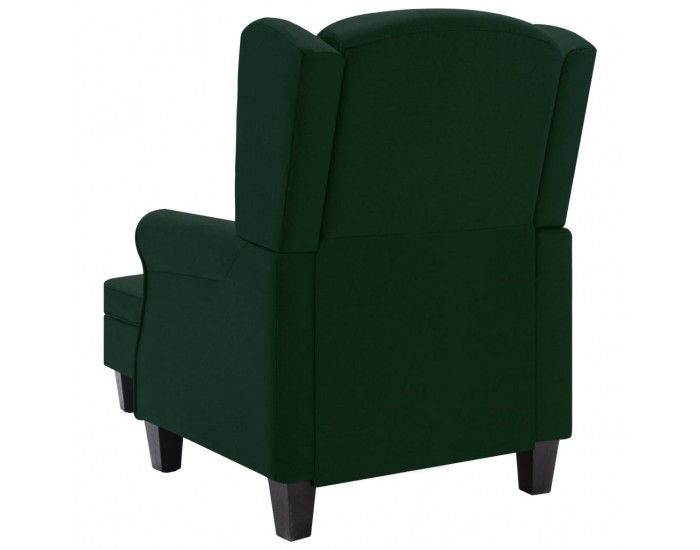 Sonata H Фотьойл с табуретка за крака, тъмнозелен, текстил