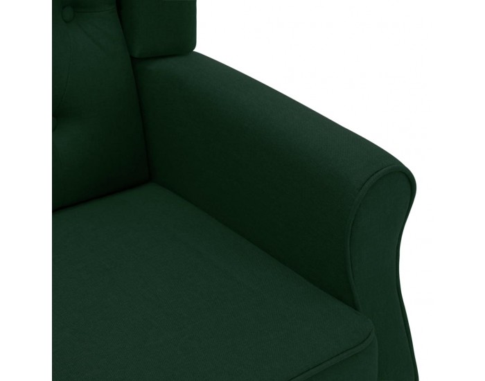 Sonata H Фотьойл с табуретка за крака, тъмнозелен, текстил