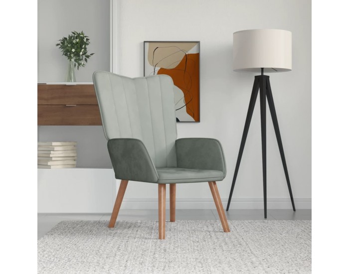 Sonata H Релакс стол, светлосив, кадифе