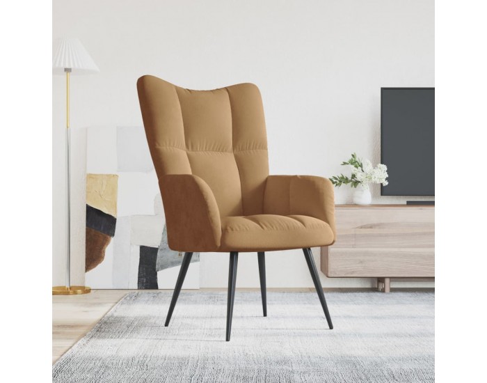 Sonata H Релаксиращ стол, кафяв, кадифе