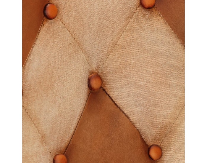 Sonata H Wingback стол, кафяво и кремаво, естествена кожа