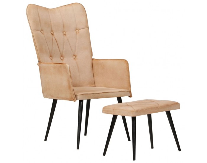 Sonata H Wingback стол с табуретка, кремав, канава Sonata H Wingback стол с табуретка, кремав, канава