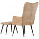 Sonata H Wingback стол с табуретка, кремав, канава Sonata H Wingback стол с табуретка, кремав, канава