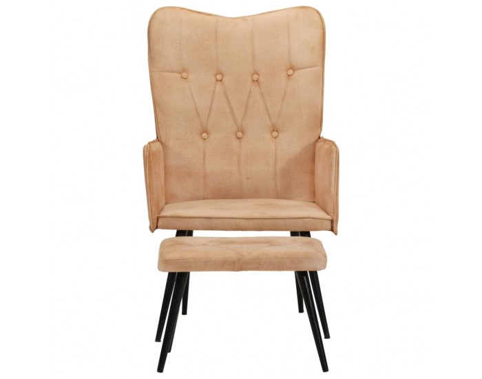 Sonata H Wingback стол с табуретка, кремав, канава Sonata H Wingback стол с табуретка, кремав, канава