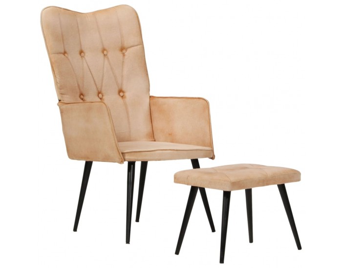 Sonata H Wingback стол с табуретка, кремав, канава Sonata H Wingback стол с табуретка, кремав, канава
