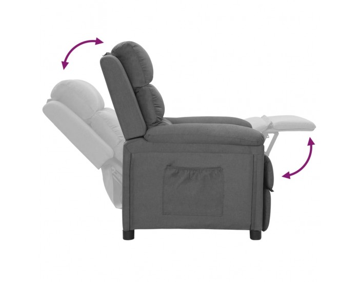 Sonata H Реклайнер стол, светлосив, текстил