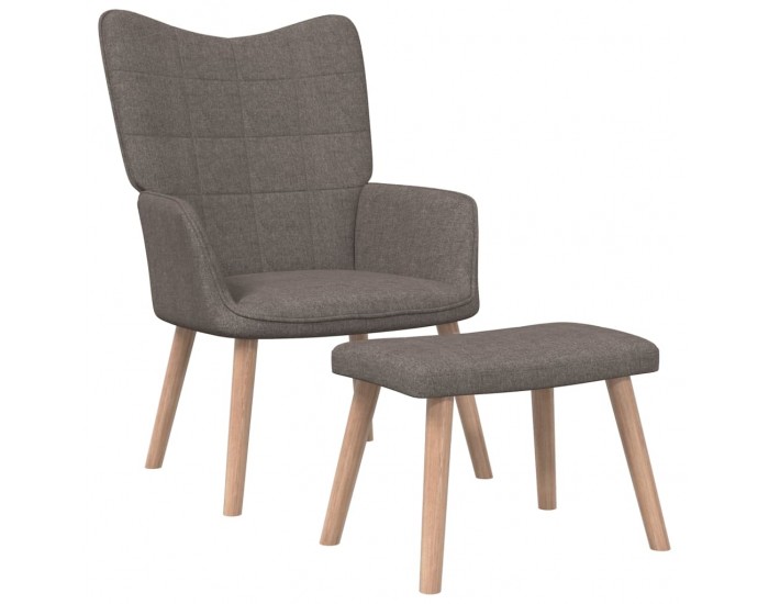 Sonata H Релакс стол с табуретка, таупе, текстил