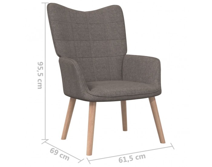 Sonata H Релакс стол с табуретка, таупе, текстил