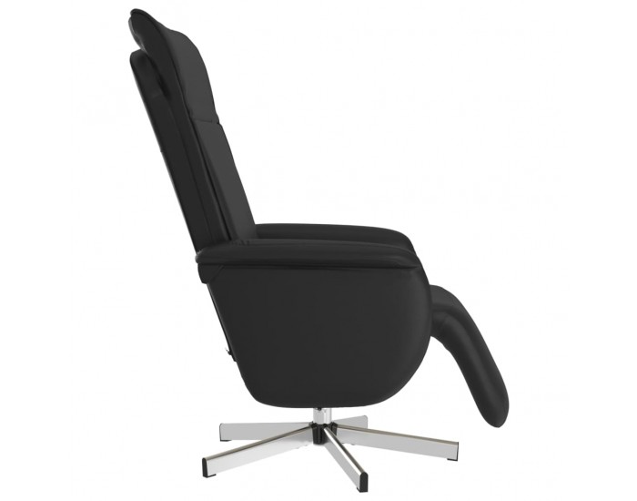 Sonata H Масажен реклайнер стол с опора за крака, черен, изкуствена кожа