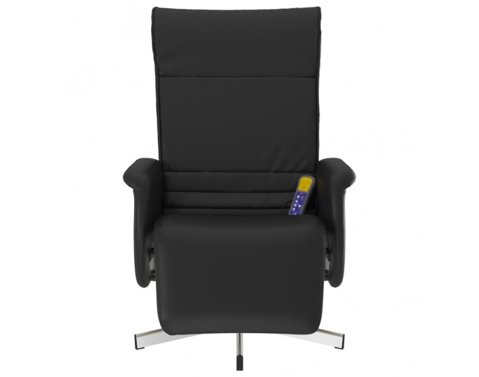 Sonata H Масажен реклайнер стол с опора за крака, черен, изкуствена кожа