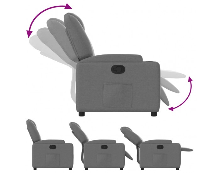 Sonata H Реклайнер, тъмносив, текстил