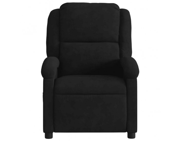 Sonata H Масажен реклайнер стол, черен, кадифе