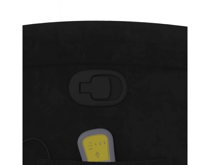 Sonata H Масажен реклайнер стол, черен, кадифе