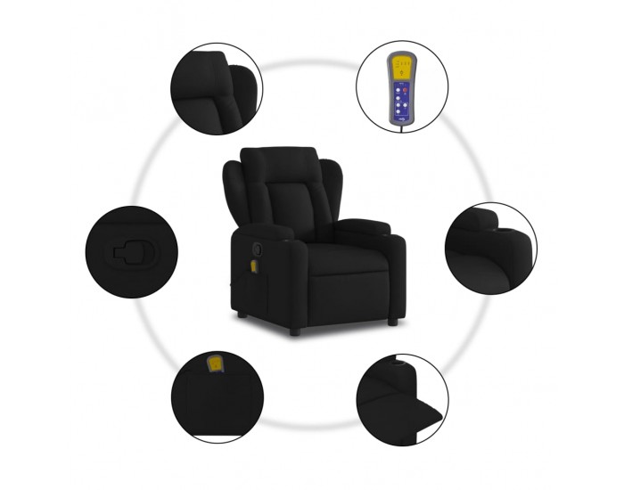 Sonata H Масажен наклоняем стол, черен, текстил