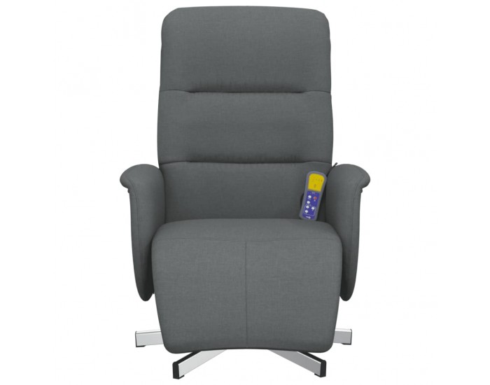 Sonata H Масажен реклайнер стол с поставка за крака, тъмносив, текстил