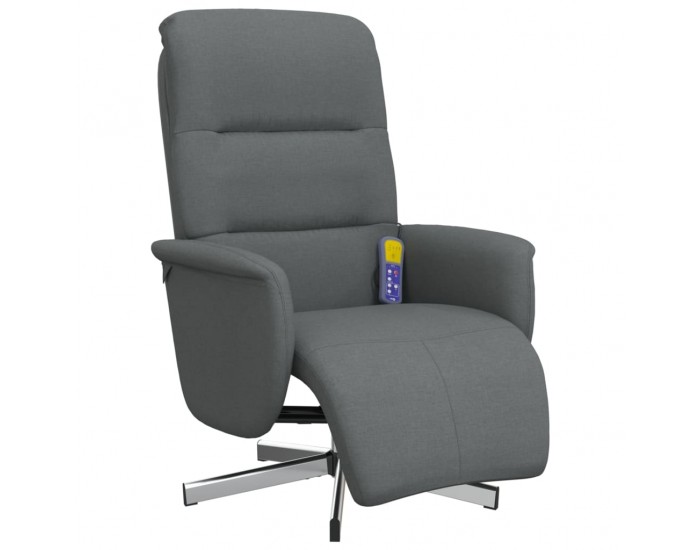 Sonata H Масажен реклайнер стол с поставка за крака, тъмносив, текстил