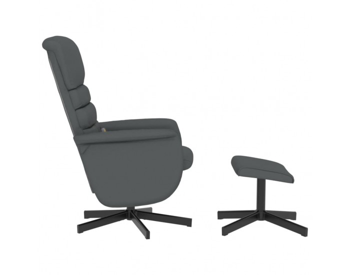 Sonata H Масажен реклайнер стол с табуретка, сив, изкуствена кожа