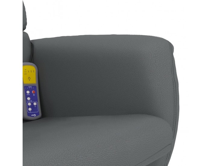 Sonata H Масажен реклайнер стол с табуретка, сив, изкуствена кожа