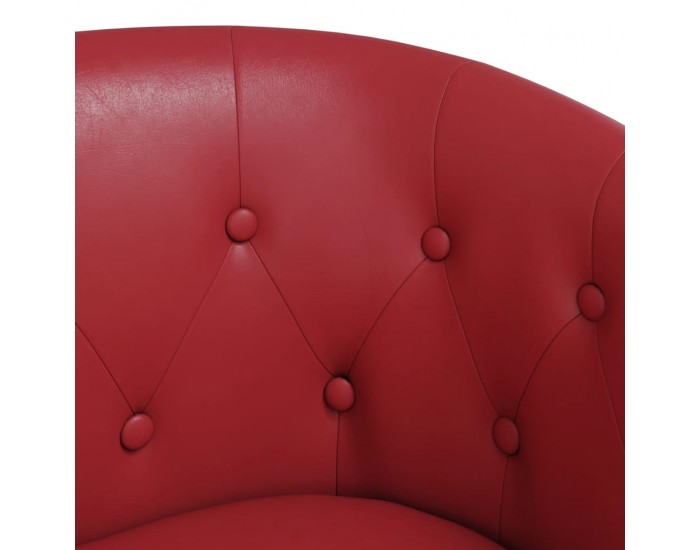 Sonata H Фотьойл с табуретка за крака, виненочервен, изкуствена кожа