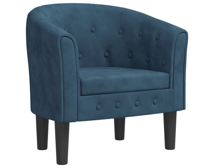 Sonata H Объл фотьойл, тъмносиньо, кадифе