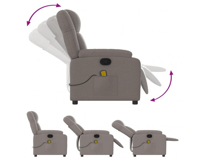 Sonata H Масажен наклоняем стол, таупе, текстил