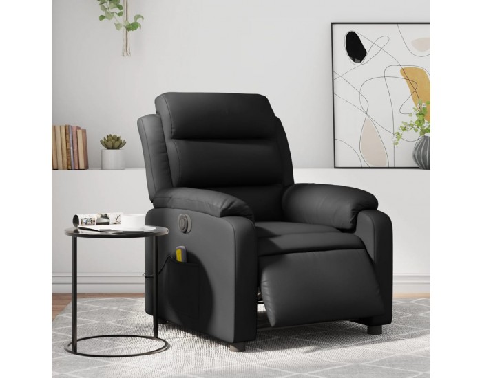 Sonata H Електрически масажен реклайнер стол, черен, изкуствена кожа