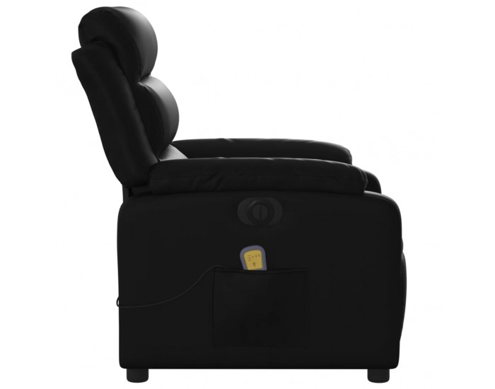 Sonata H Електрически масажен реклайнер стол, черен, изкуствена кожа