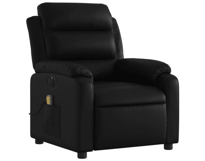 Sonata H Електрически масажен реклайнер стол, черен, изкуствена кожа