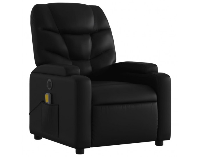 Sonata H Електрически масажен реклайнер стол, черен, изкуствена кожа