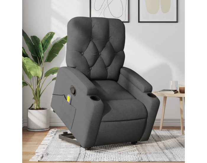 Sonata H Изправящ масажен реклайнер стол,тъмносив, текстил